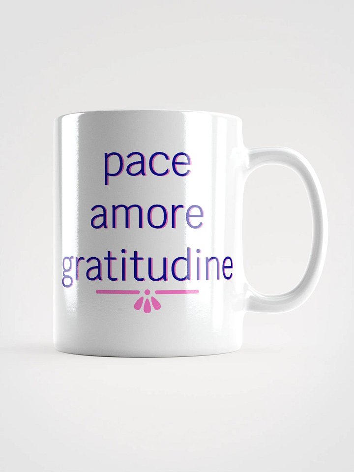 Pace Amore Gratitudine Navy and Pink Ceramic Mug product image (1)