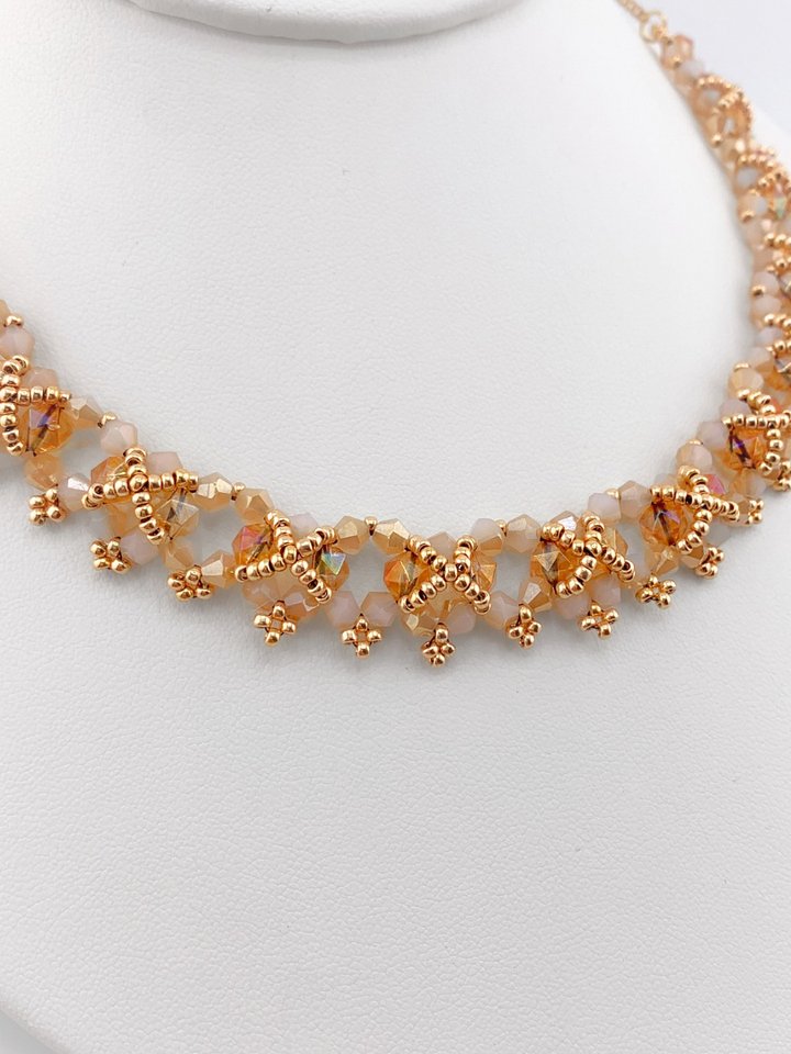 Gold Crystal Beaded Collar Necklace product image (2)