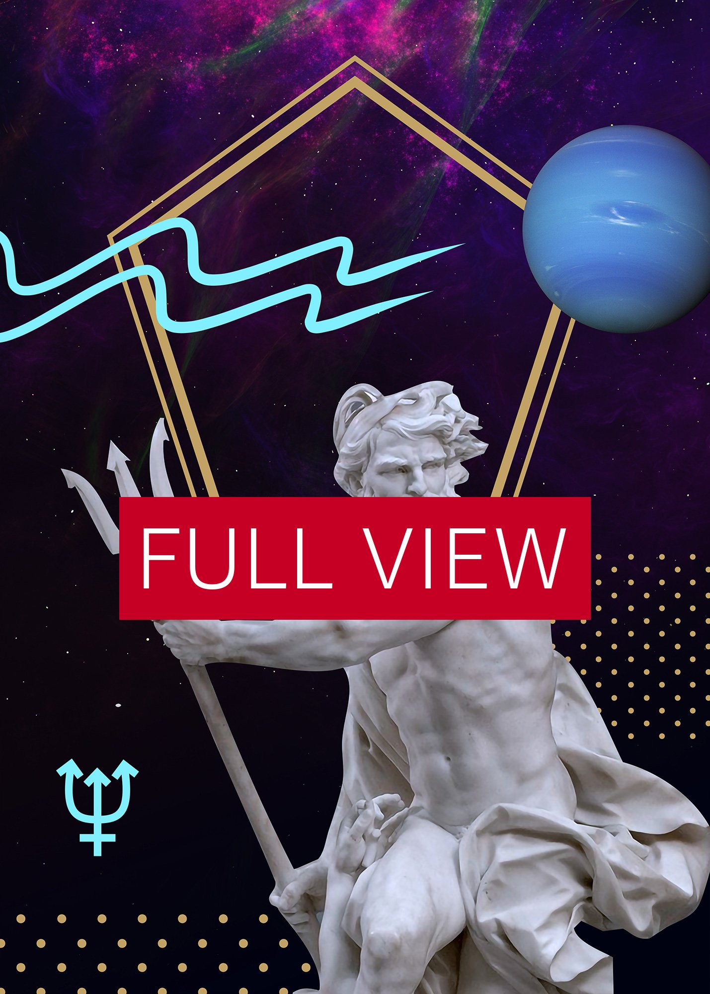 Vaporwave poster: Synthwave Gods and Planets - Neptune (gr. Poseidon) [synthwave/vaporwave/retrowave/cyberpunk] — aesthetic neon poster product image (4)
