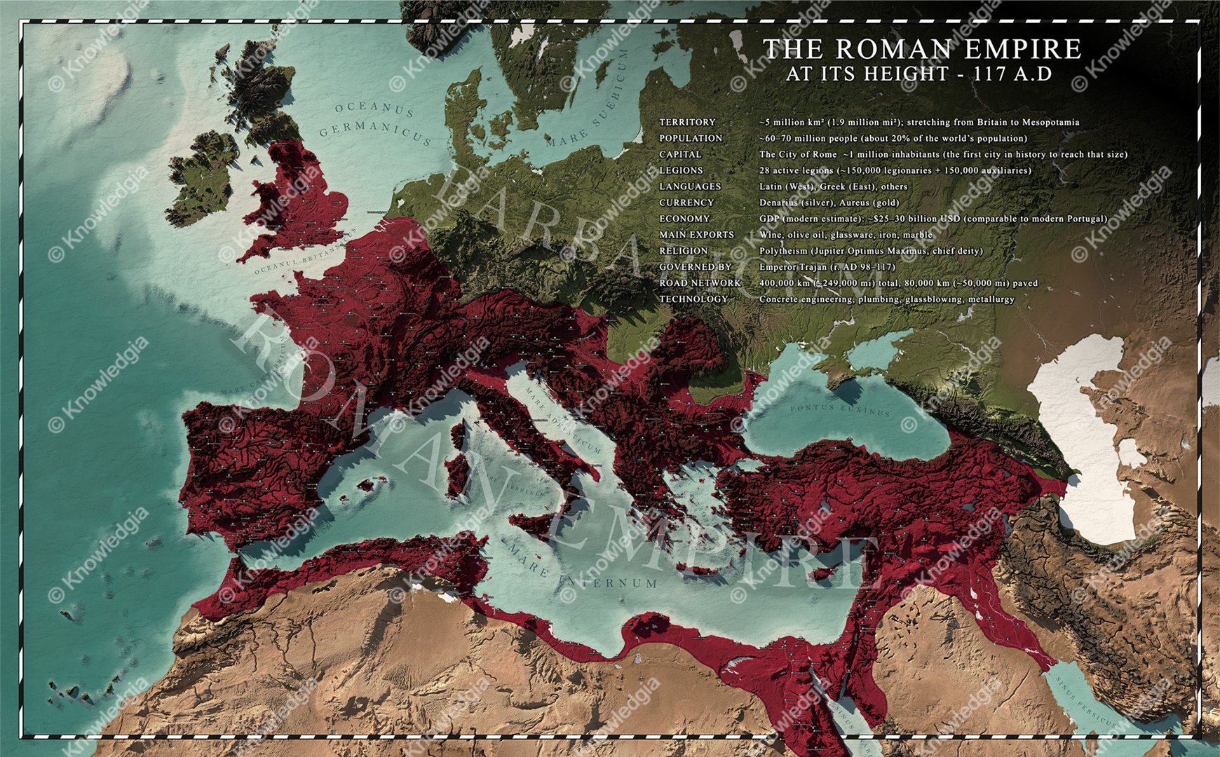 Roman Empire - 117 AD - Digital High Resolution Map product image (4)