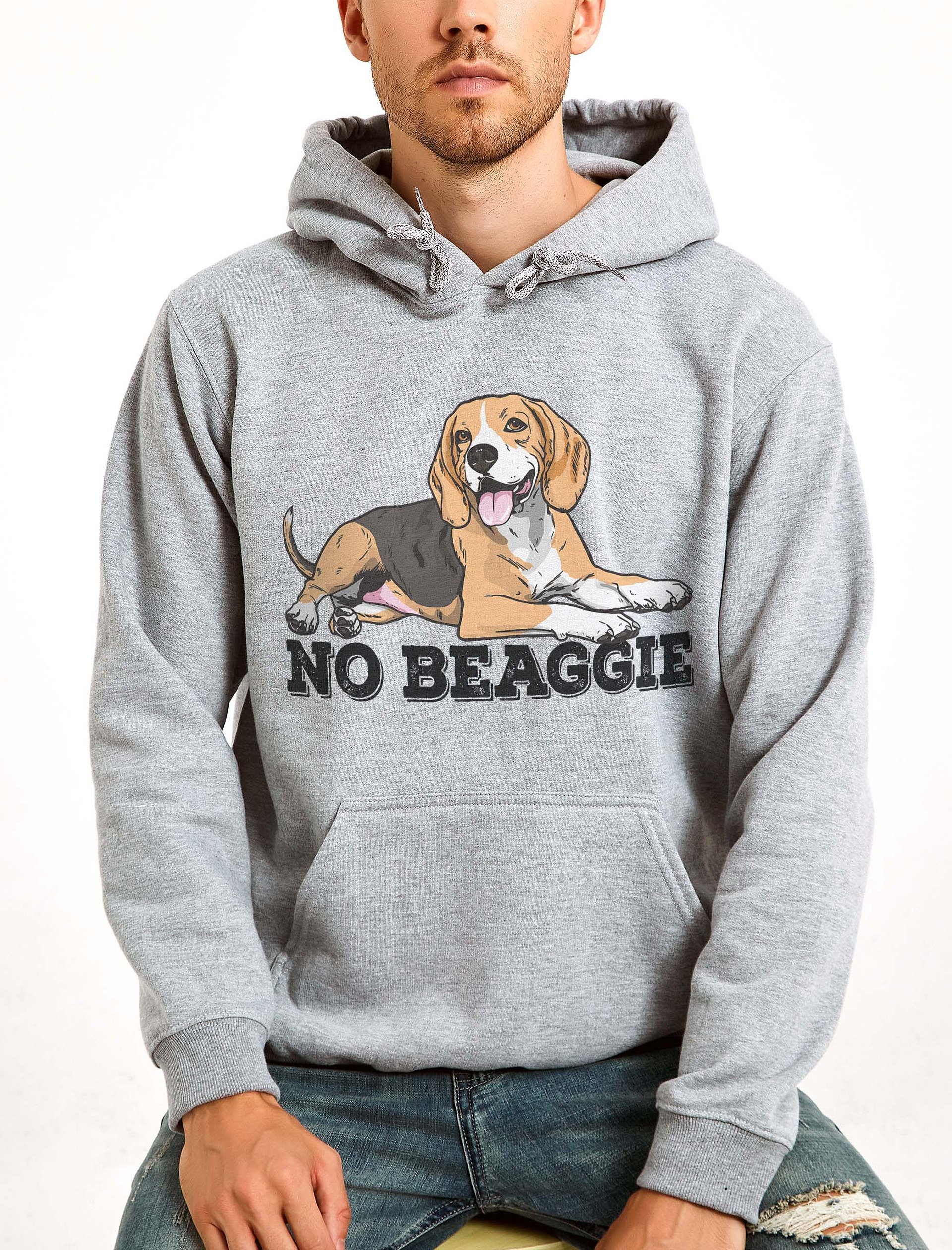No Beaggie Hooded Sweatshirt of a Beagle(Tricolor) | Funny Hoodie for Beagle Paw-rents product image (2)