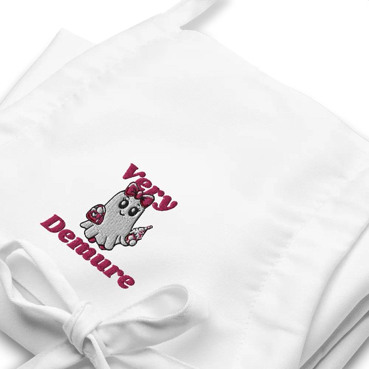 Very Demure Cute Ghost Embroidered Cooking Apron product image (2)