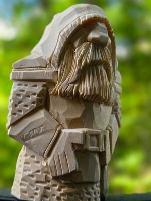 Hand Carved Dwarf, 4inches tall 2x2 block, carved from basswood with knife & gouge. #woodcarving #whittling #fantasyart #fantasyartist #lotr 