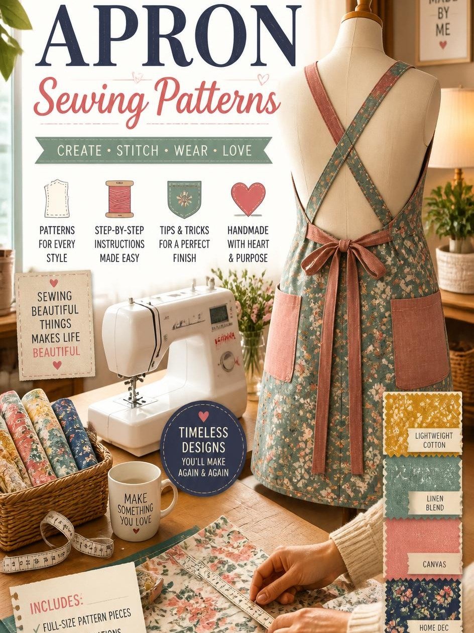 Classic Kitchen Apron Sewing Pattern PDF product image (2)