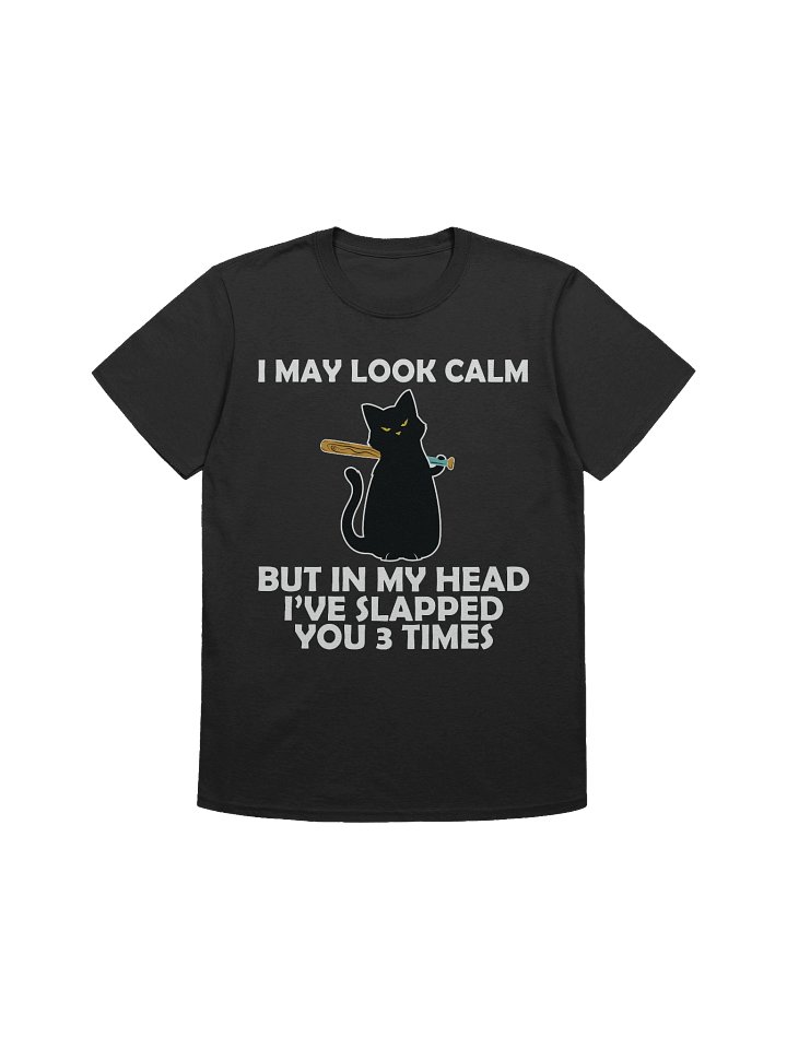 Meme – Psycho Black Cat – Bat Slap – Gildan Softstyle T-Shirt product image (1)