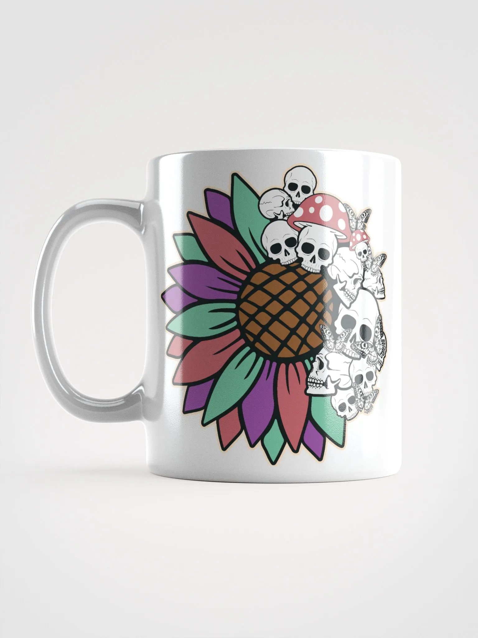 Rainbow Sunflower Skulls Mug product image (6)