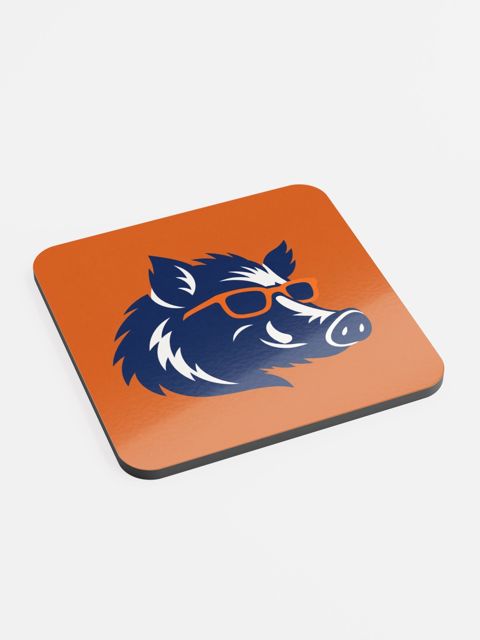 Curious Hog Orange Cork Coaster product image (2)
