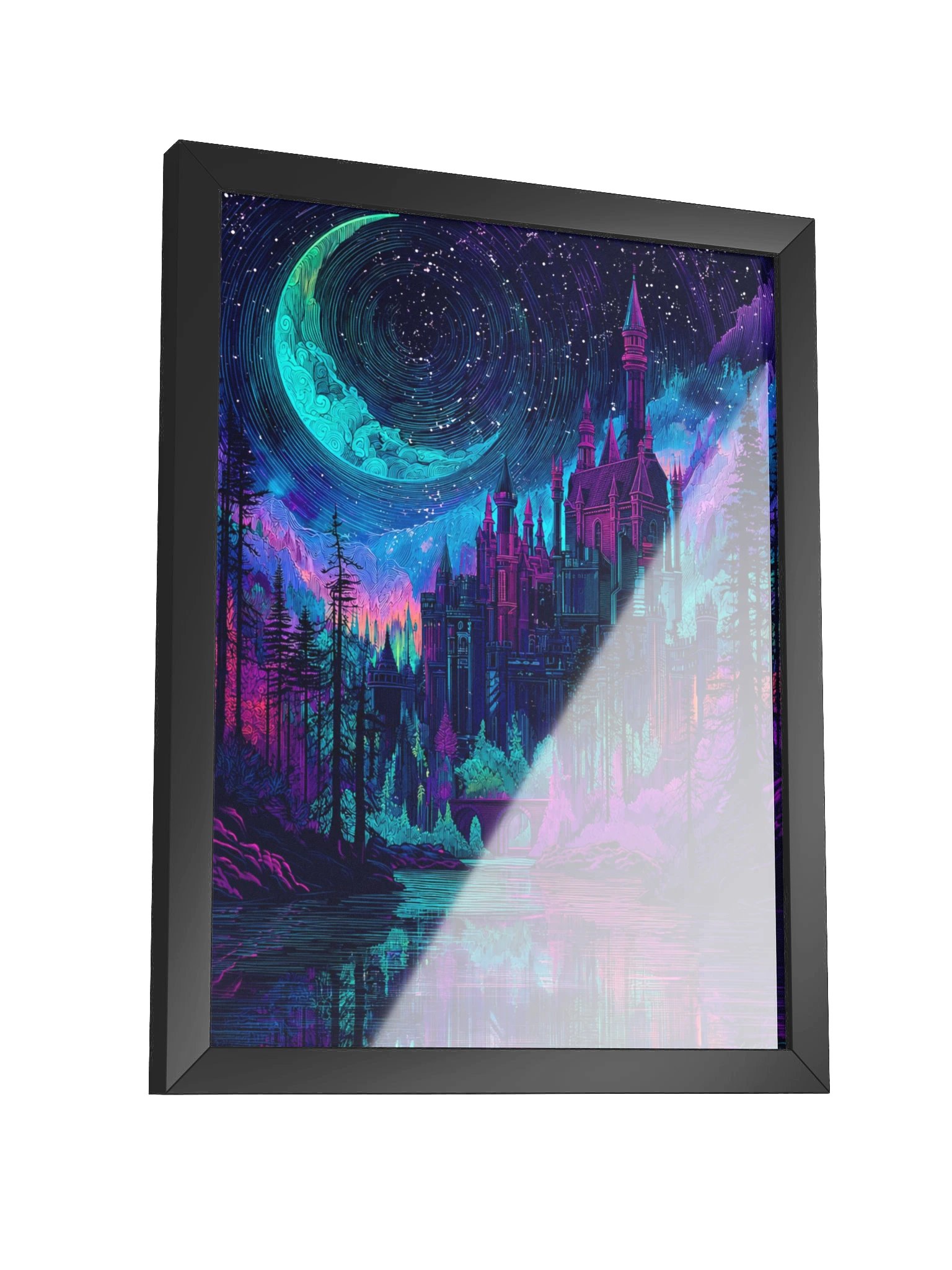 Crescent Castle Framed Art Print — Turquoise Crescent Castle product image (7)