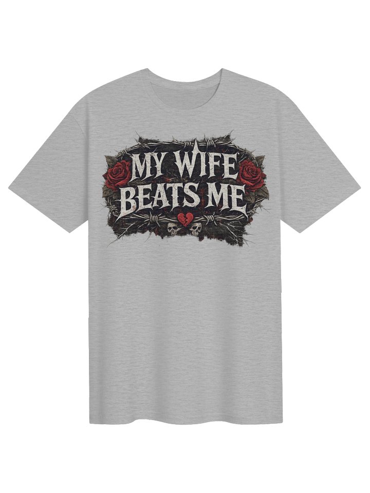 My Wife Beats Me Heavy Metal Funny Shirt – Gothic Meme Graphic Tee product image (3)