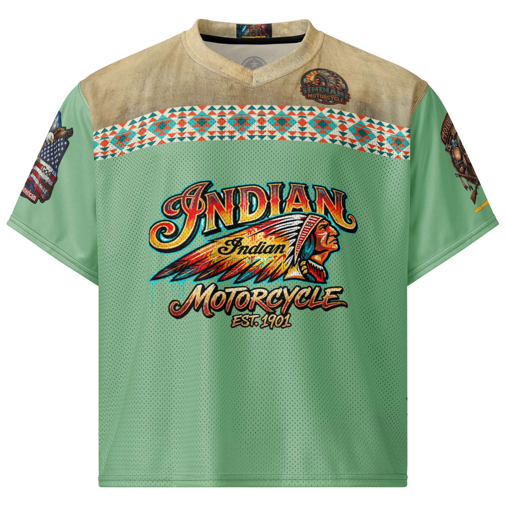 MötoMan Warrior Chief Mint Green Football Jersey product image (1)