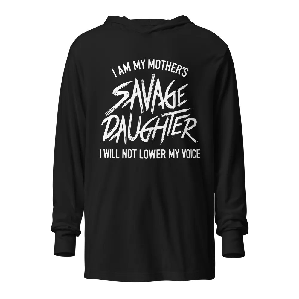 Savage Daughter Hooded Long Sleeve Tee (white print) product image (1)