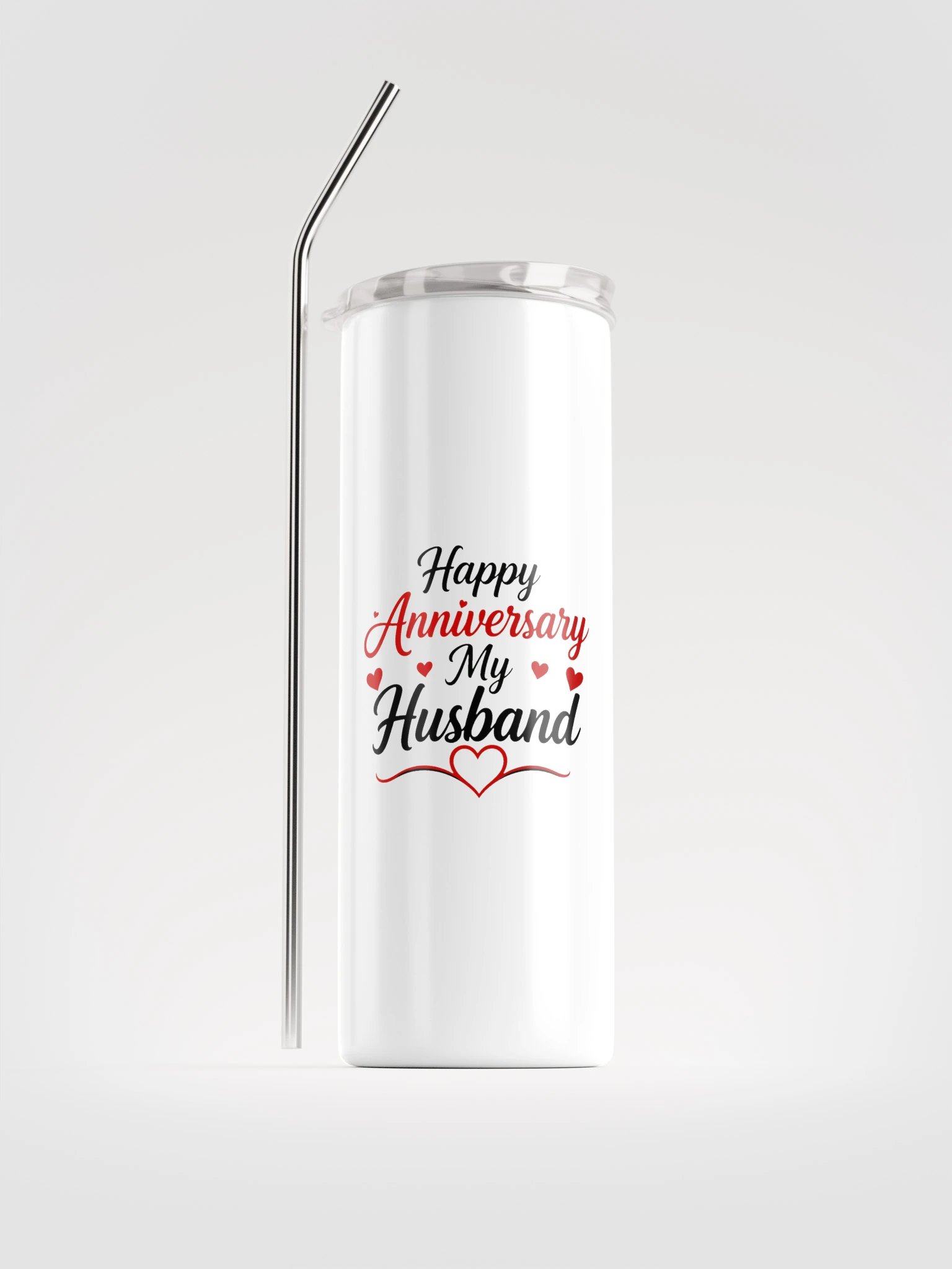 Happy Anniversary My Husband Tumbler - Red Script product image (1)