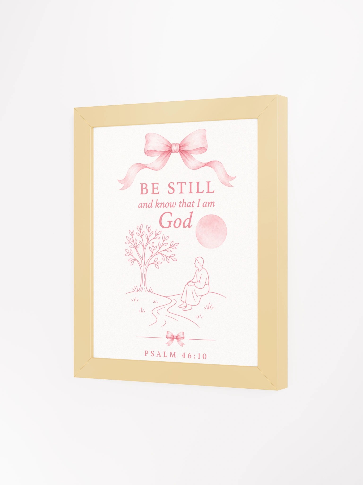 Be Still And Know That I Am God Psalm 46:10 Faith | Pink Coquette Framed Christian Wall Art product image (3)