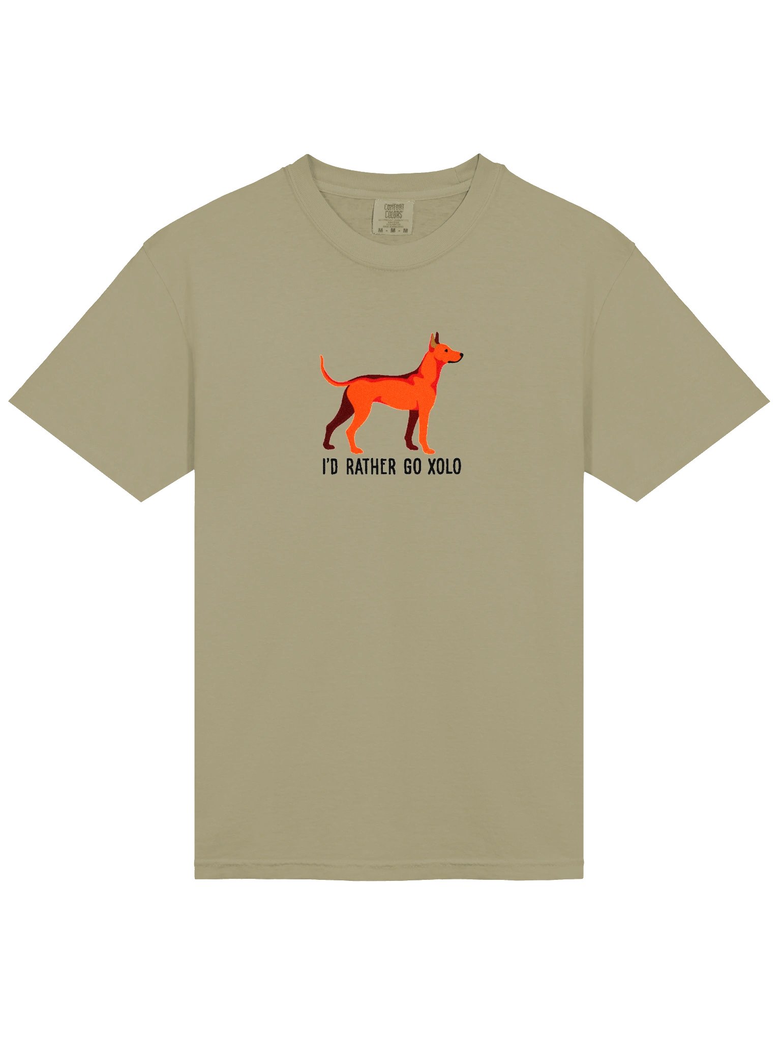 I'd Rather Go Xolo T-Shirt(Embroidered) of a Mexican Hairless Dog/Xoloitzcuintli(Red) product image (6)