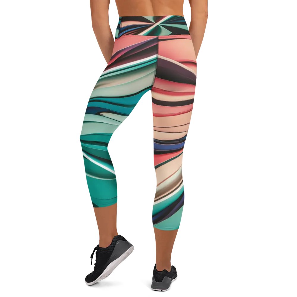 Abstract Geometric Yoga Capri Leggings in Vibrant Colors (XS-XL) product image (8)