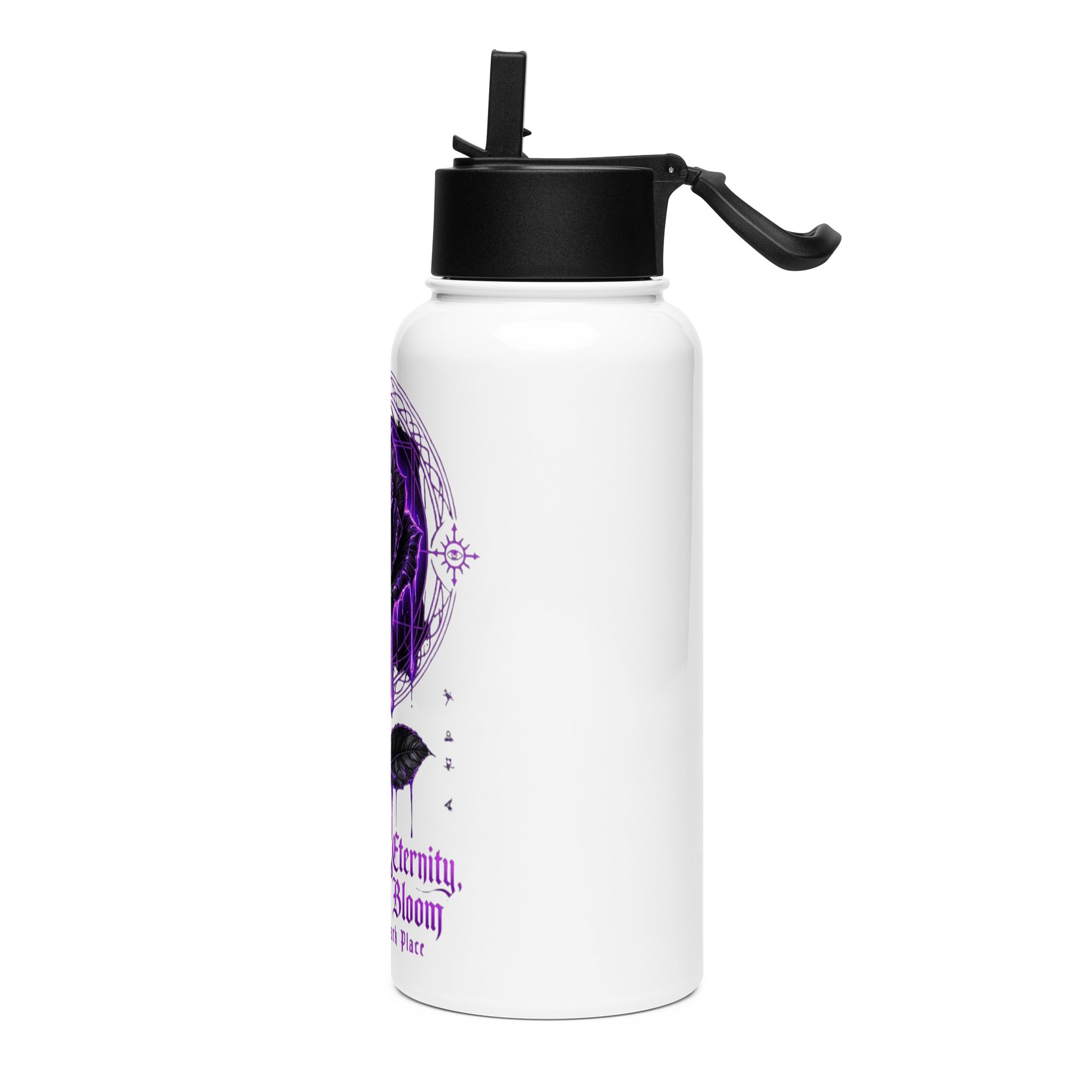 Neon Gothic Rose 32oz Straw Bottle product image (3)