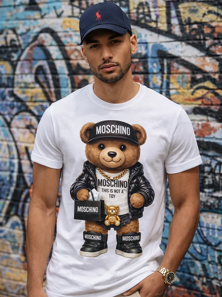 Moschino Teddy Bear Graphic Tee | This Is Not A Toy 3D Illustration | Luxury Streetwear Collector Shirt product image (1)