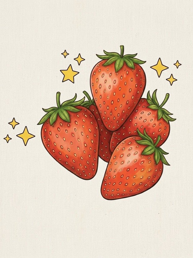Cute Strawberry T-Shirt for Women | Minimalist Strawberry Graphic Tee | Kawaii Fruit Shirt product image (3)