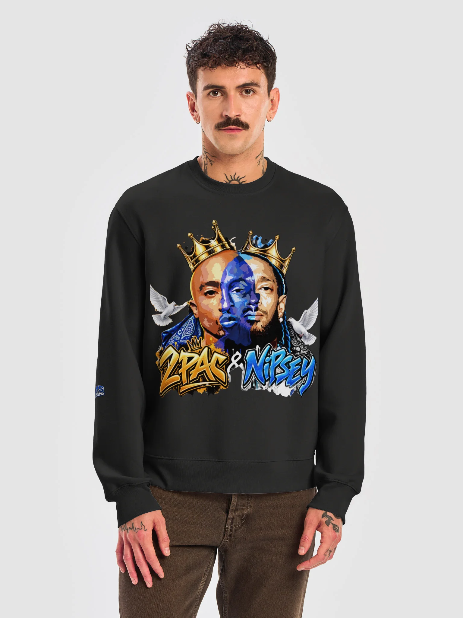 Crowned Doves Graphic Oversized Sweatshirt product image (9)