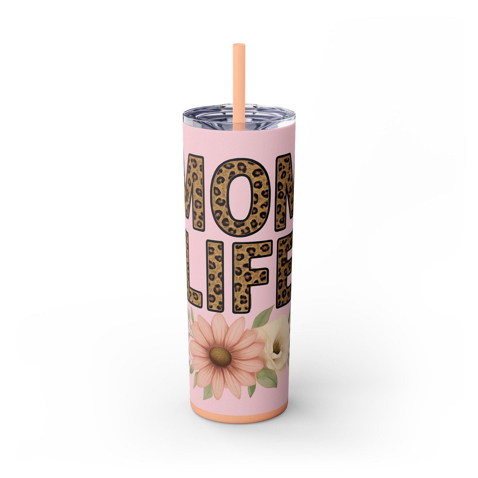 Mom Life 20oz Tumbler Wrap PNG – Leopard Print Pink Floral Design – Sublimation File for Cricut, Silhouette & Digital Download product image (6)