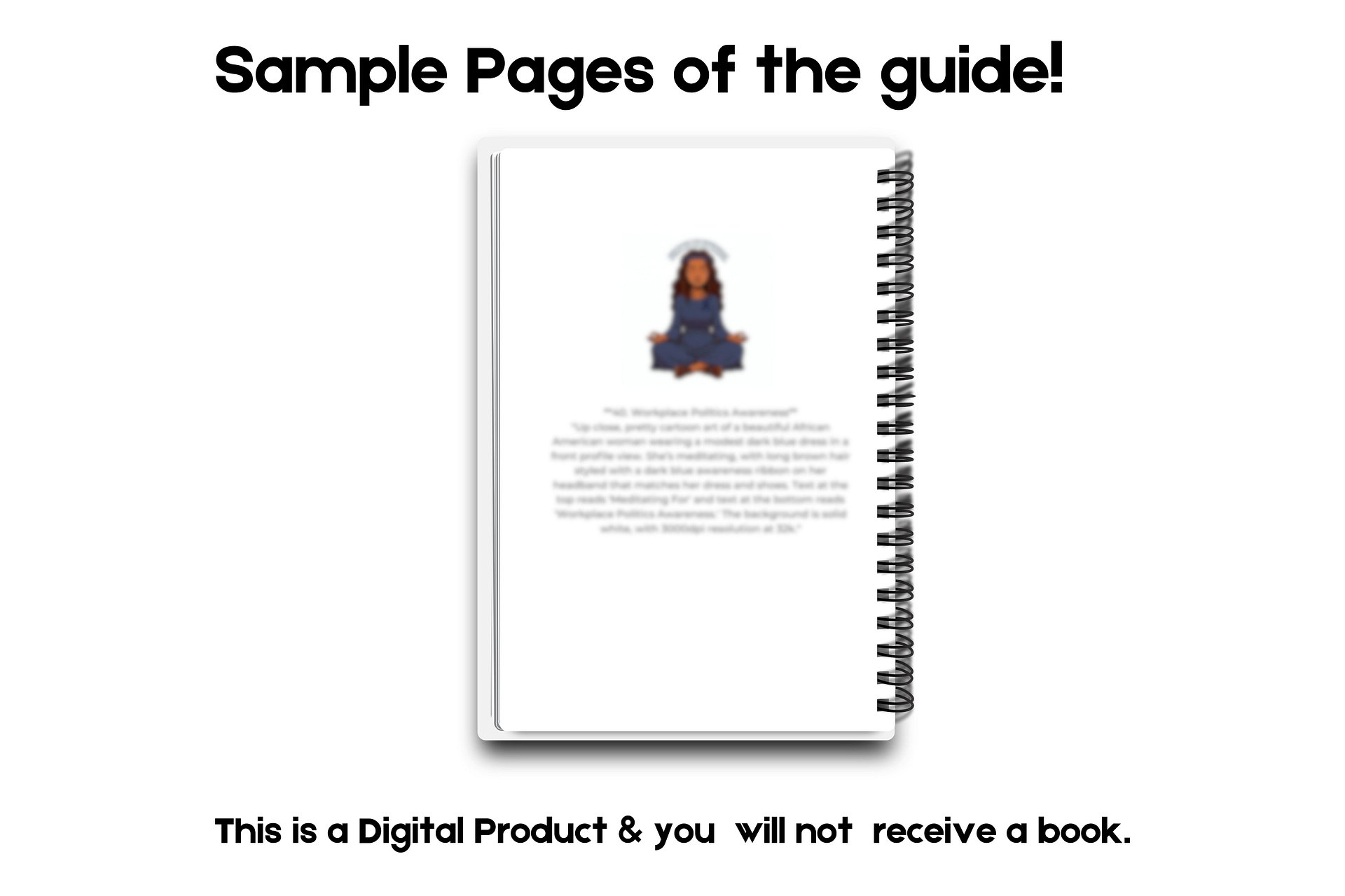 Meditation Awareness Cartoon Art Prompts for Ribbon Causes – Guide for Artists & Creators product image (4)