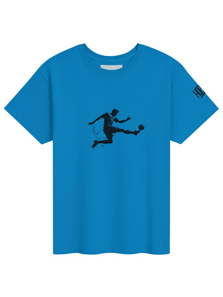 Football Player Silhouette Blue T-Shirt – Premium Unisex Soccer Graphic Tee product image (1)
