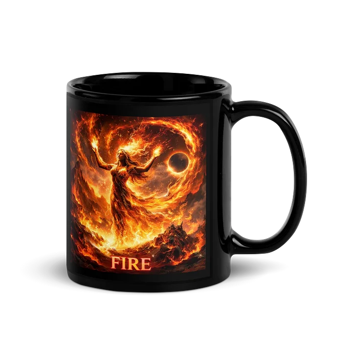 Ethereal Fire Element Black Glossy Mug product image (3)