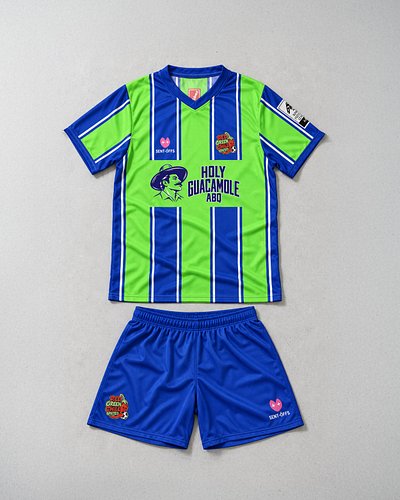 Red Green Chile United Home Jersey just dropped. 🇺🇸🌶️

Neon green meets deep navy blue stripes, with a touch of white to keep...