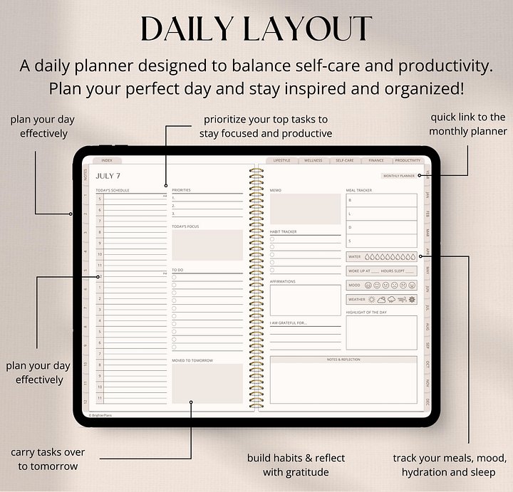 Digital Planner Undated, iPad & Android Planner product image (2)