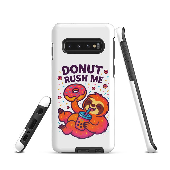 Donut Rush Me – Funny Sloth Samsung Case | Donut Lover Tough Phone Case – Sloths Having Snacks Collection product image (2)
