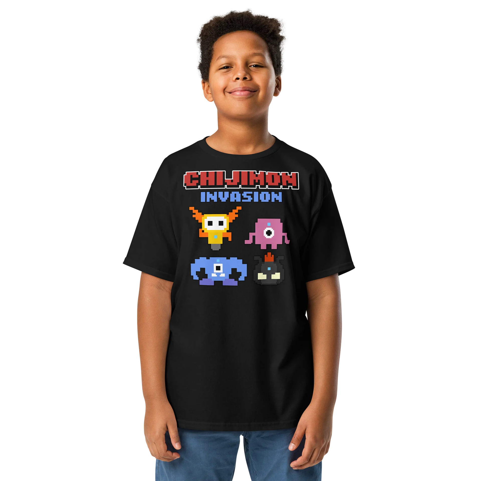 Chijimon Invasion Tee – Retro Pixel Edition product image (3)