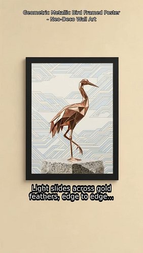 Light hits different when your wall art is 3D metallic ✨

This geometric bird isn't just a poster — it's a statement. Inspire...