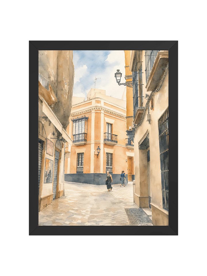 Sunlit Seville Wall art, European Alley Framed Postert product image (2)