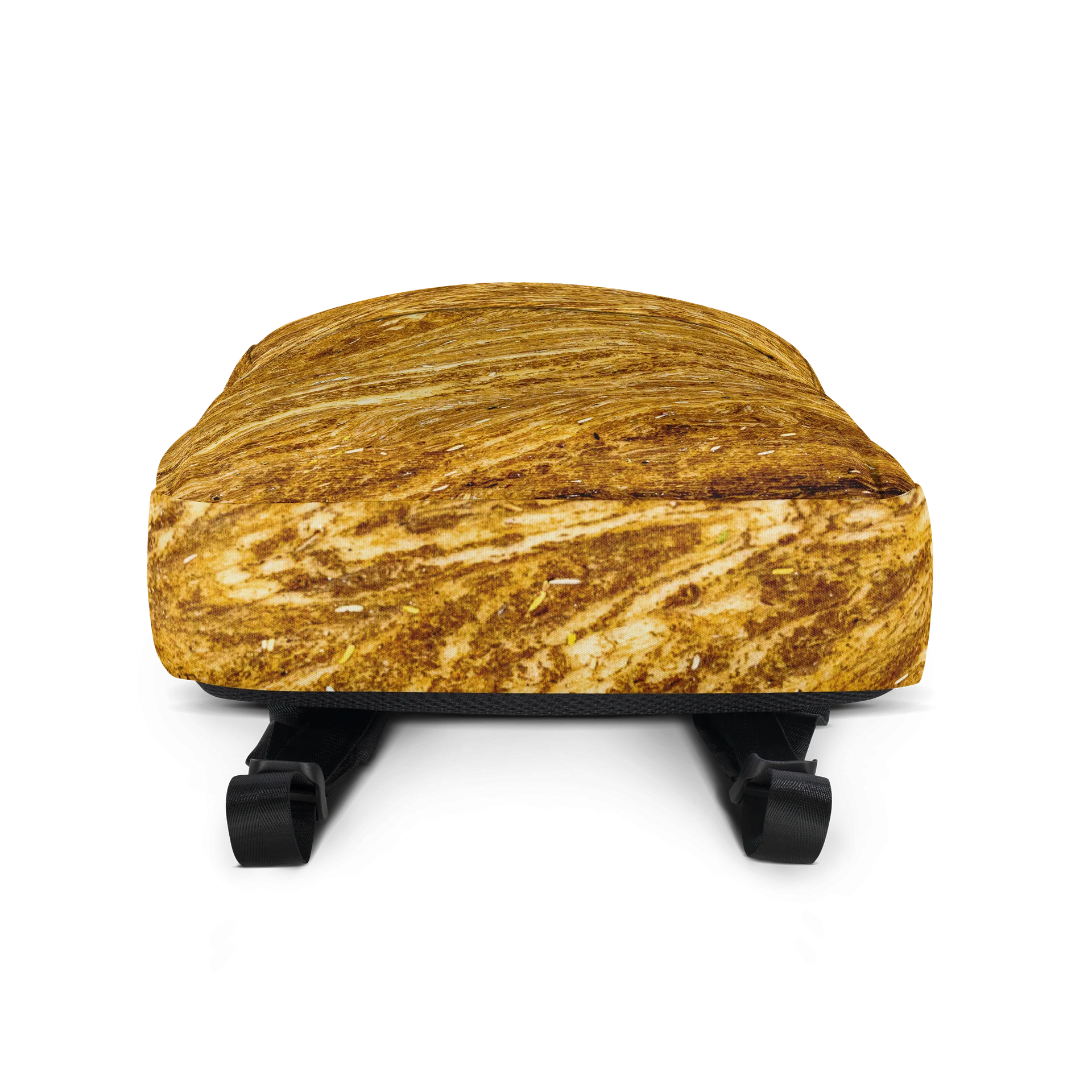 Golden Strata: Earthy Swirl Marble Pattern Backpack | Full Print Golden Ochre Travel Bag | Tiger Eye Boho Commuter Daypack product image (4)