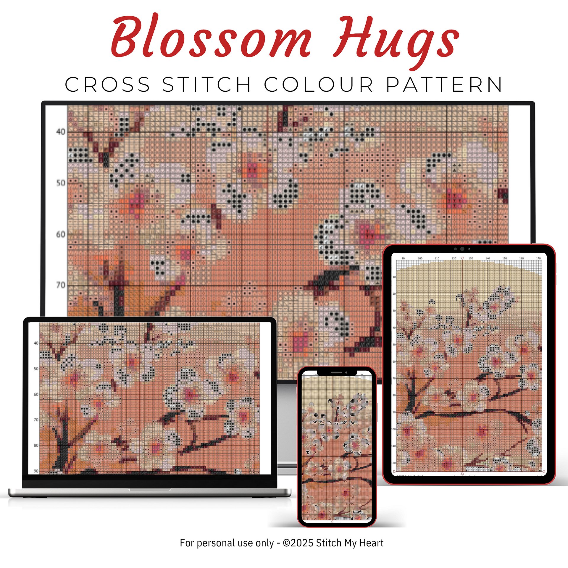 Blossom Hugs Cross Stitch Pattern product image (3)
