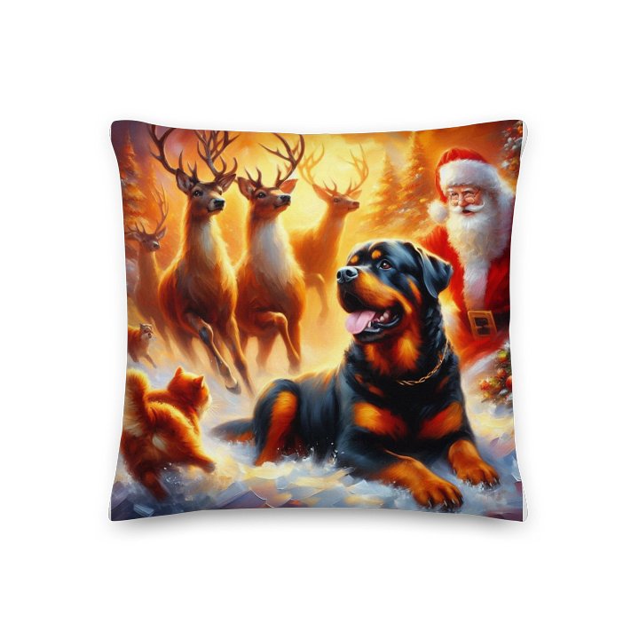 Rottweiler Santa's Winter Friends Pillow product image (1)