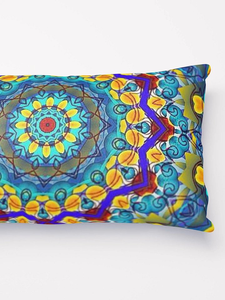 Blue Green Blur Kaleidoscope Throw Pillow product image (4)