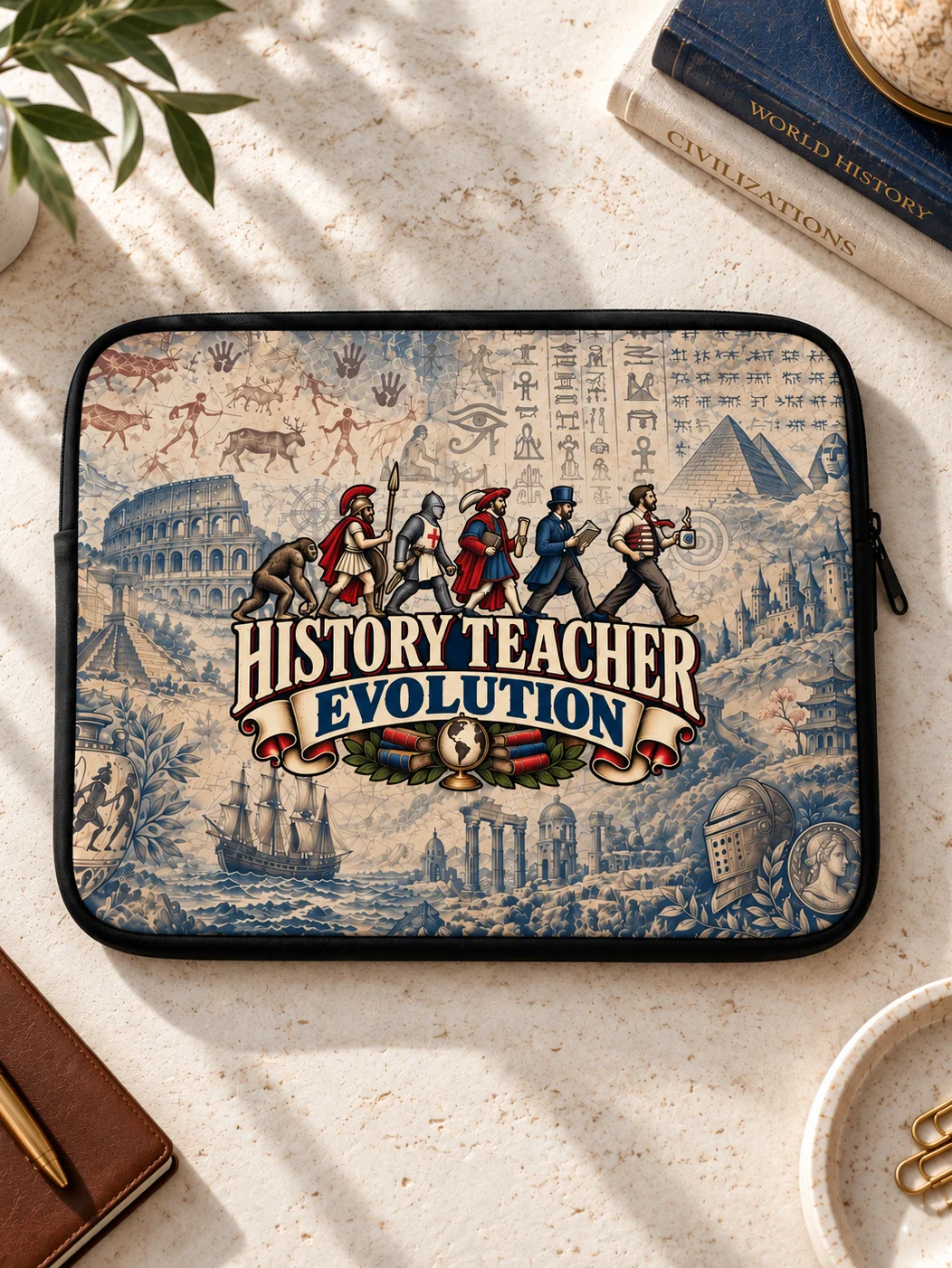 History Teacher Evolution Laptop Sleeve, Neoprene, 13 or 15 Inch product image (2)