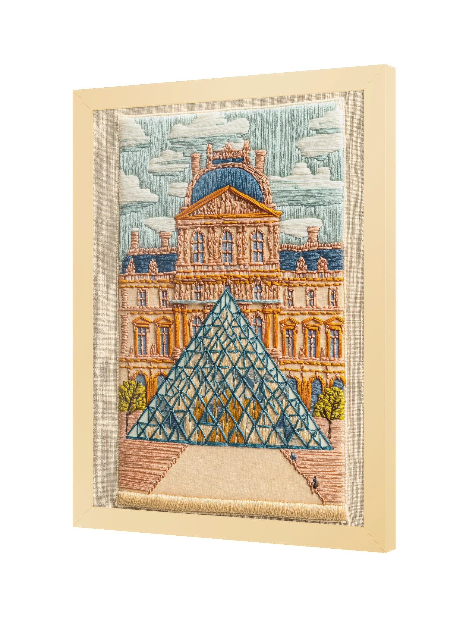 Paris, Art & Afternoon Light | Embroidery-Style Wall Art — Framed Print product image (18)