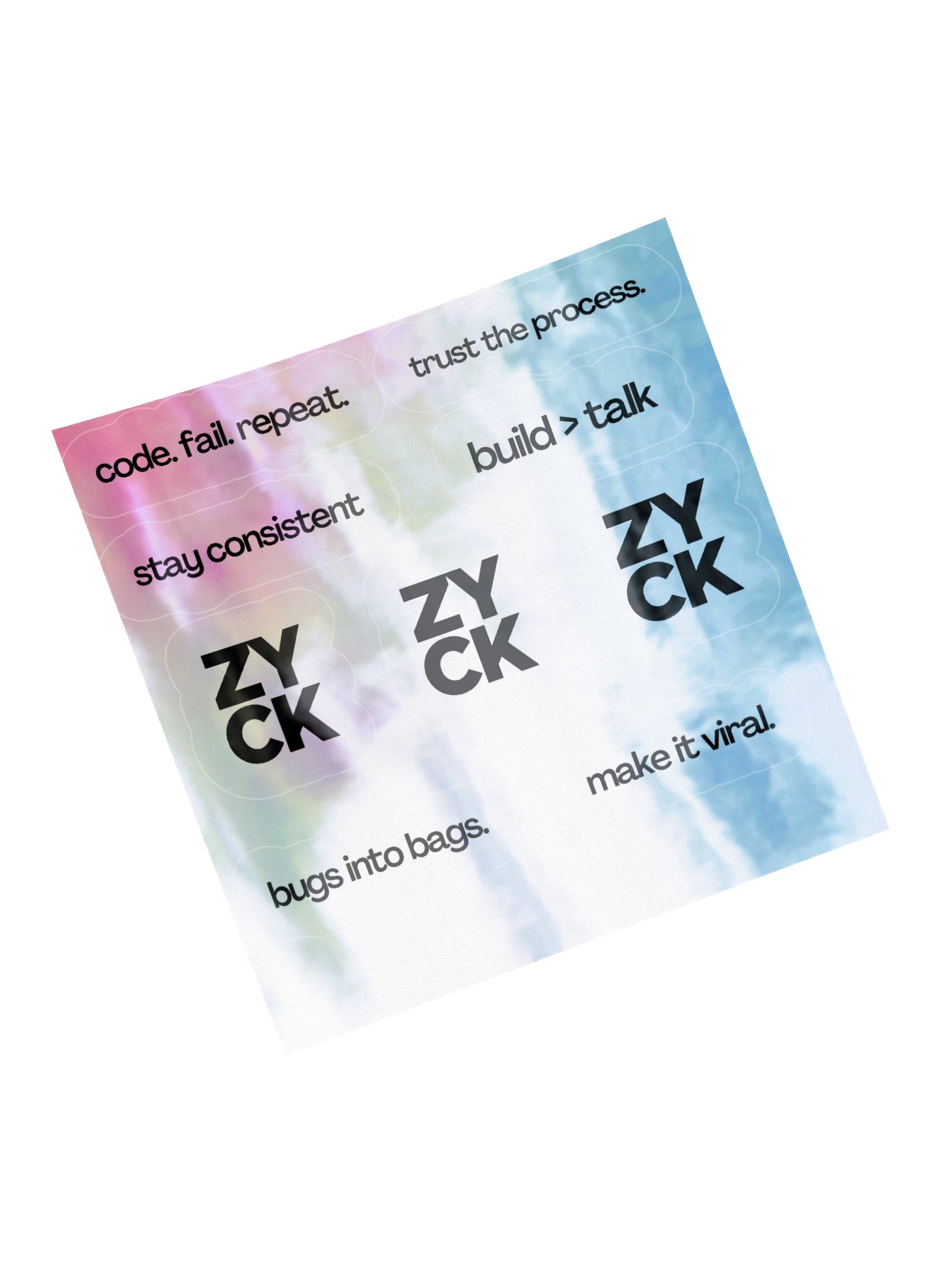 Motivating Texts & ZYCK Logo Holographic Sticker Sheet product image (14)