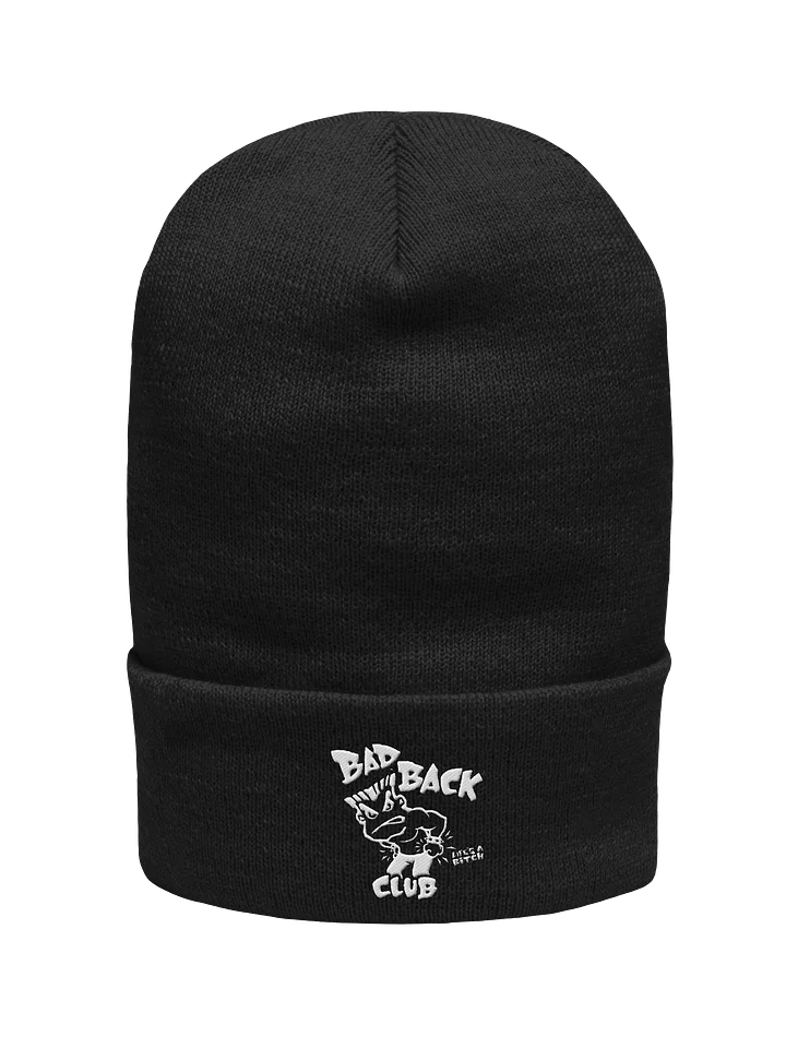 Bad Back Club Embroidered Beanie. product image (1)