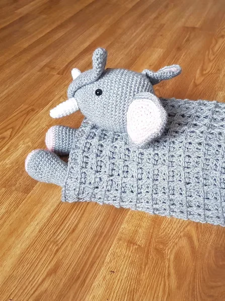 Safari Elephant Crochet Baby Blanket Pattern - 3in1 Amigurumi US Terms - Crafting Happiness product image (6)