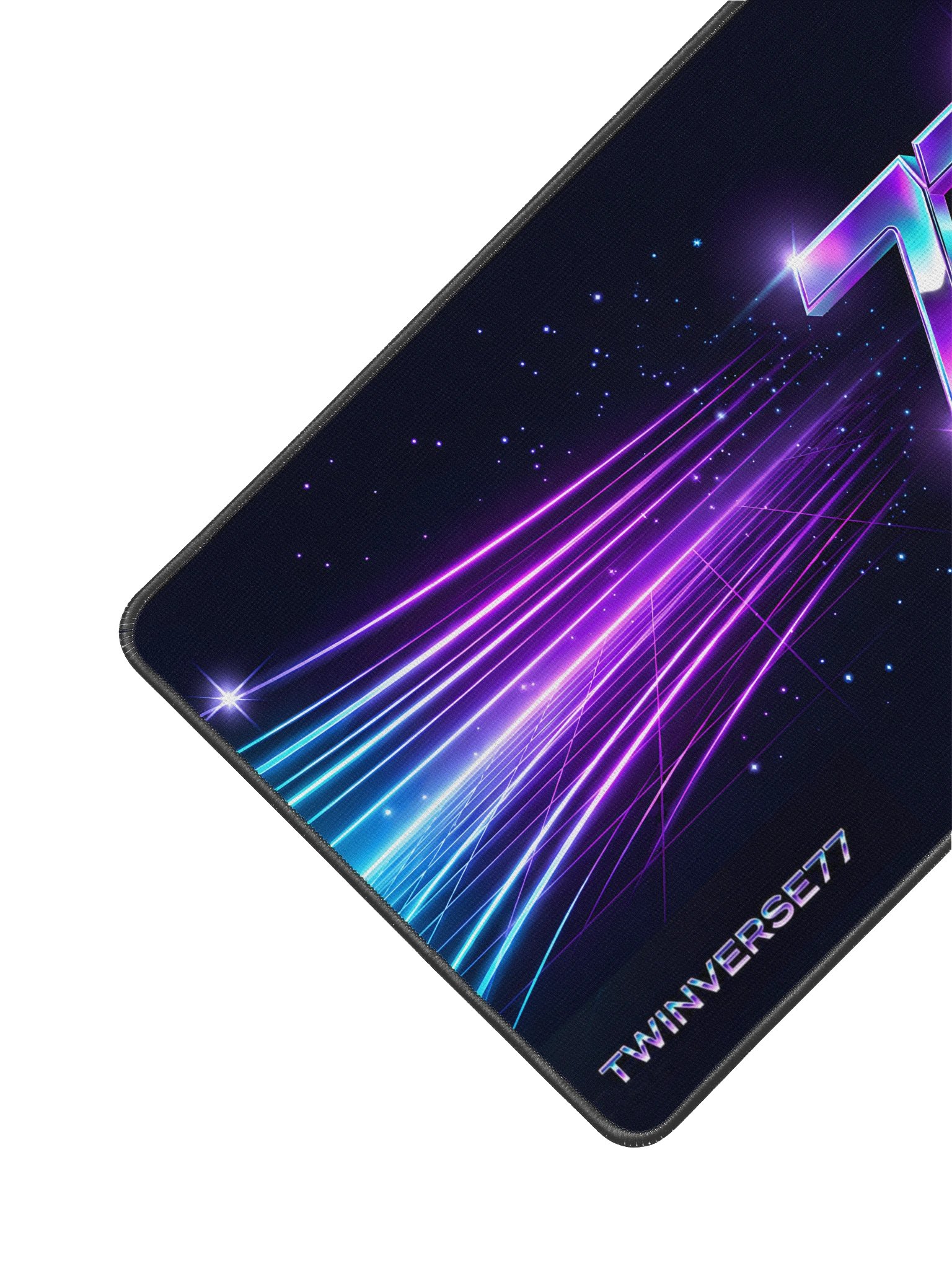 TwinVerse77 Gaming Desk Mat — TV77 Neon Gamer Mouse Pad | YV7 × LC7 Cyber Setup Mat product image (2)