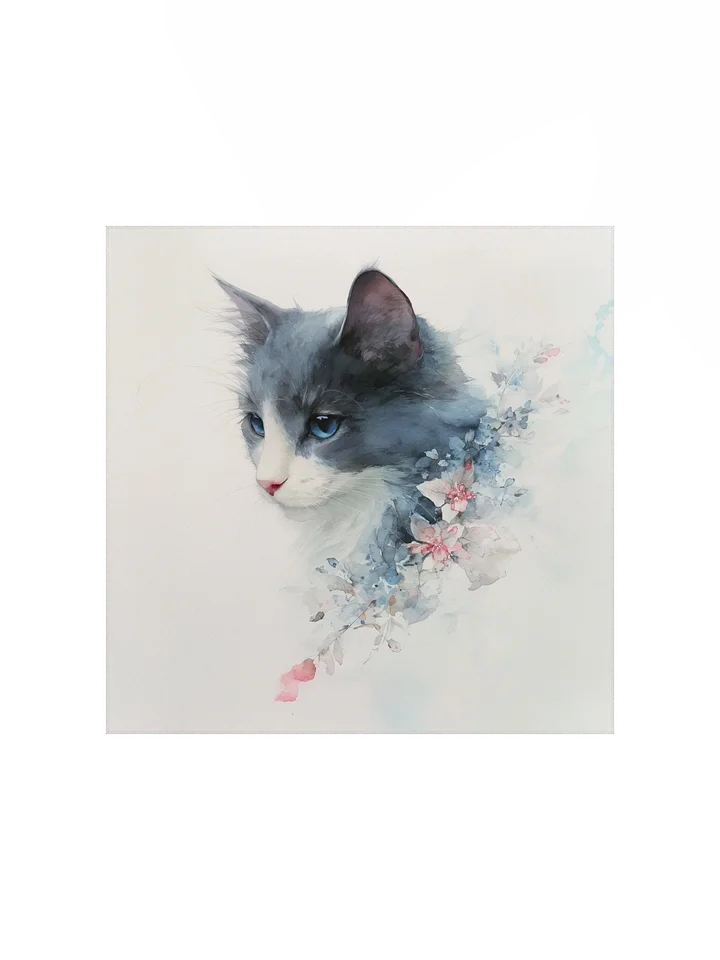 Powder Blue: Gray Cat Floral product image (2)