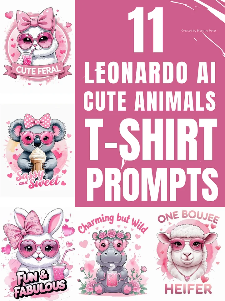 11 Leonardo AI Cute Animals T-Shirt Prompts product image (1)
