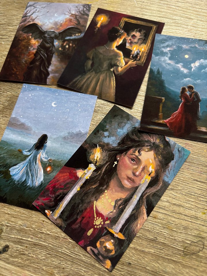 Gothic Romance Mini Art prints- Set of 5 product image (2)