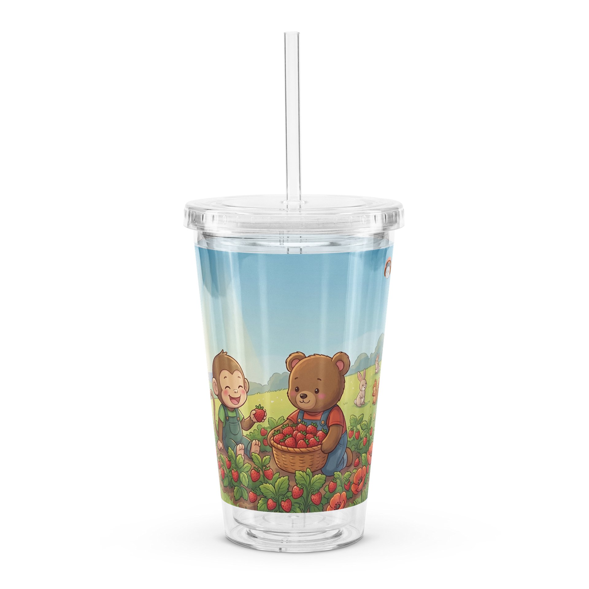 Čaša sa slamkom: Lutkica Lina i uživanje u prirodi 🍓🦋🧋 product image (4)