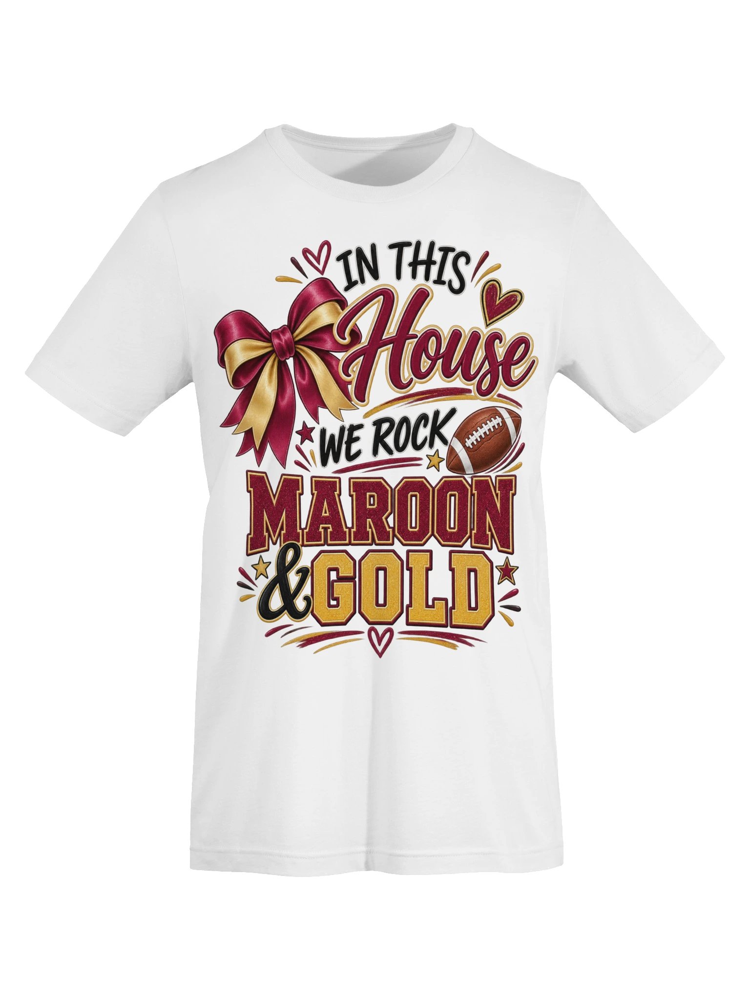 In This House We Rock Maroon & Gold Tee product image (17)