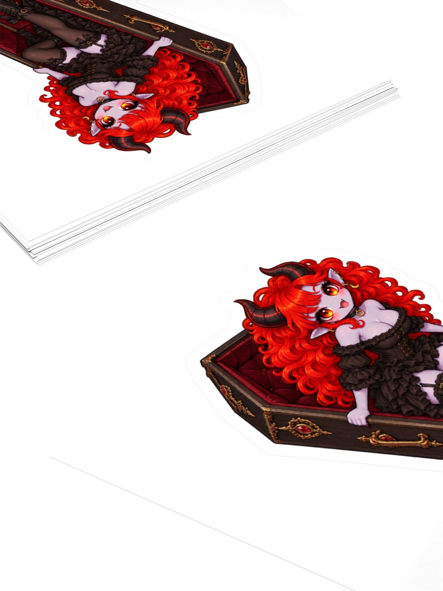 Gothic Pumpkin Coffin Girl Kiss Cut Sticker product image (4)