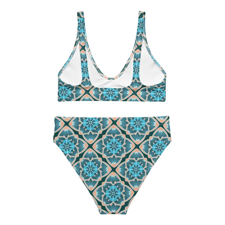 Beautiful Green Pillow Pattern High Waisted Bikini product image (2)
